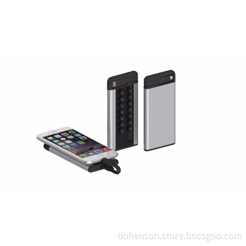 2 in 1 suction power bank 4000mAh with built-in cable for iPhone 5/6/7 plus,Samsung